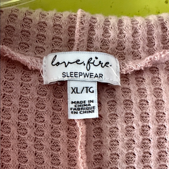 love, Fire Pink Ribbed Robe - Picture 2 of 4